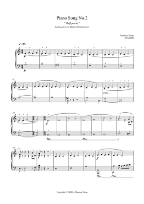 Book cover for Piano Song No.2 - Fevronia