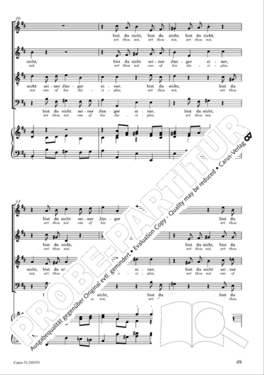 St. John Passion (Johannes-Passion) 4-Part scores gallery preview page 50