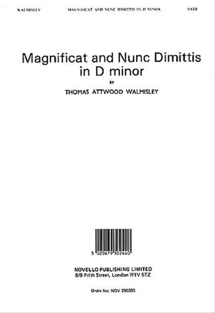 Magnificat and Nunc Dimittis in D minor 4-Part scores gallery preview page 1