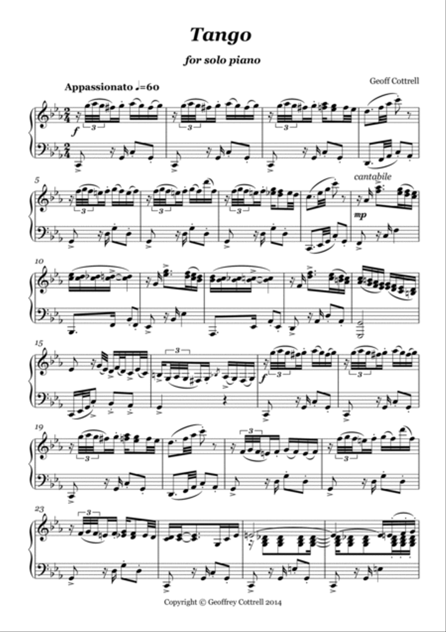 Tango (for solo piano) Tango (for solo piano) Piano Method scores gallery preview page 3