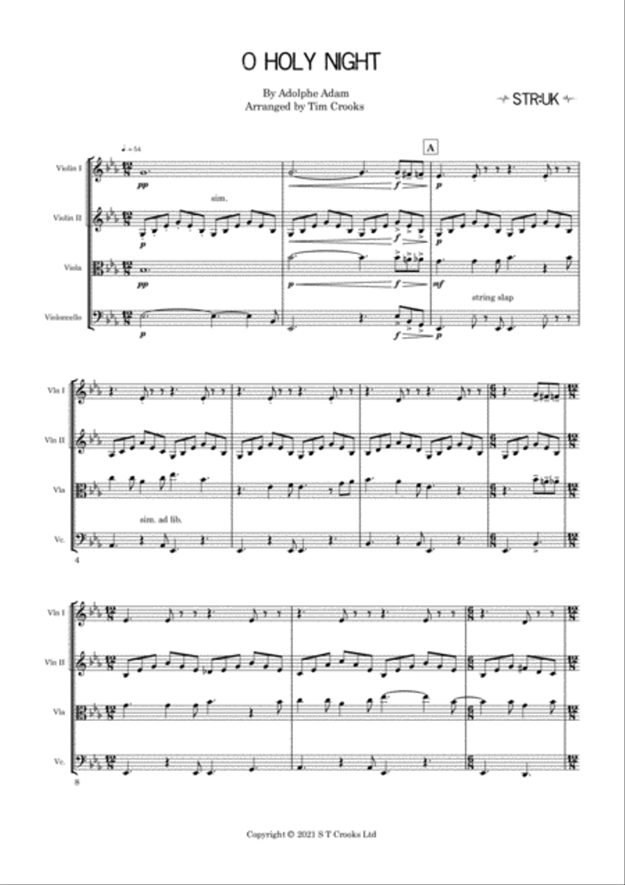 O Holy Night (String Quartet version) String Quartet scores gallery preview page 2