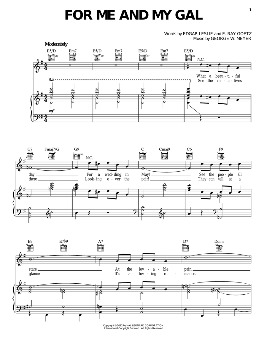 For Me And My Gal Guitar scores gallery preview page 1