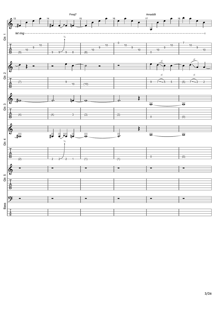 The Pretender Guitar Ensemble scores gallery preview page 3