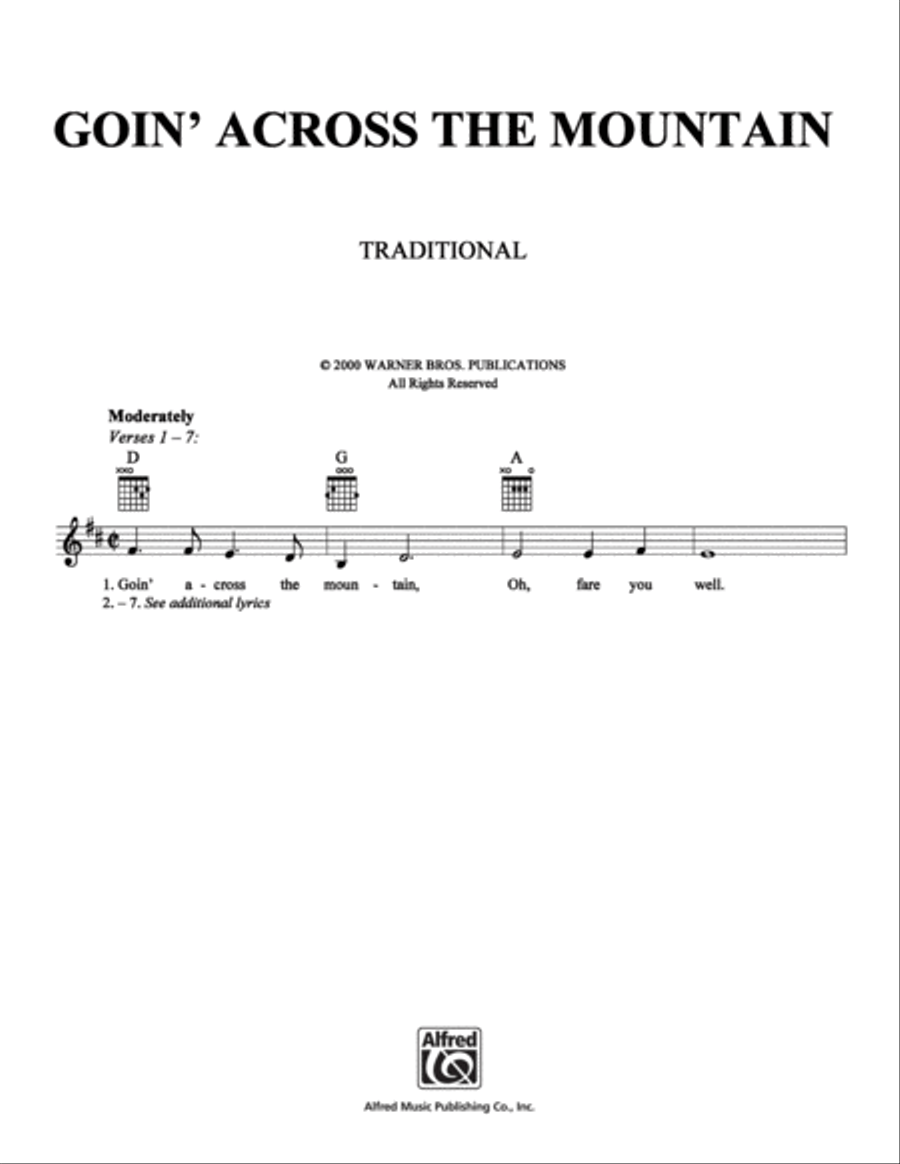 Goin' Across the Mountain School and Community scores gallery preview page 1