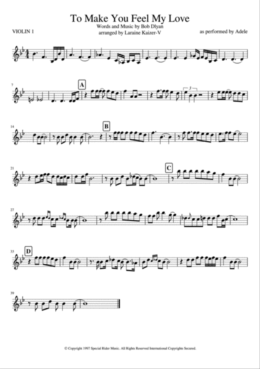 Make You Feel My Love Large Ensemble scores gallery preview page 1