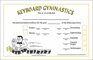 Keyboard Gymnastics 7 - Event Certificates (Set of 25)