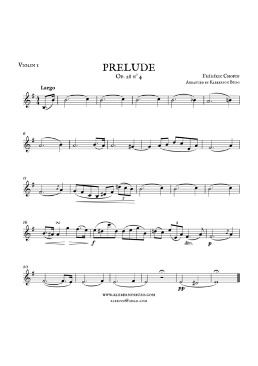 Prelude op. 28 n° 4 String Quartet scores gallery preview page 4