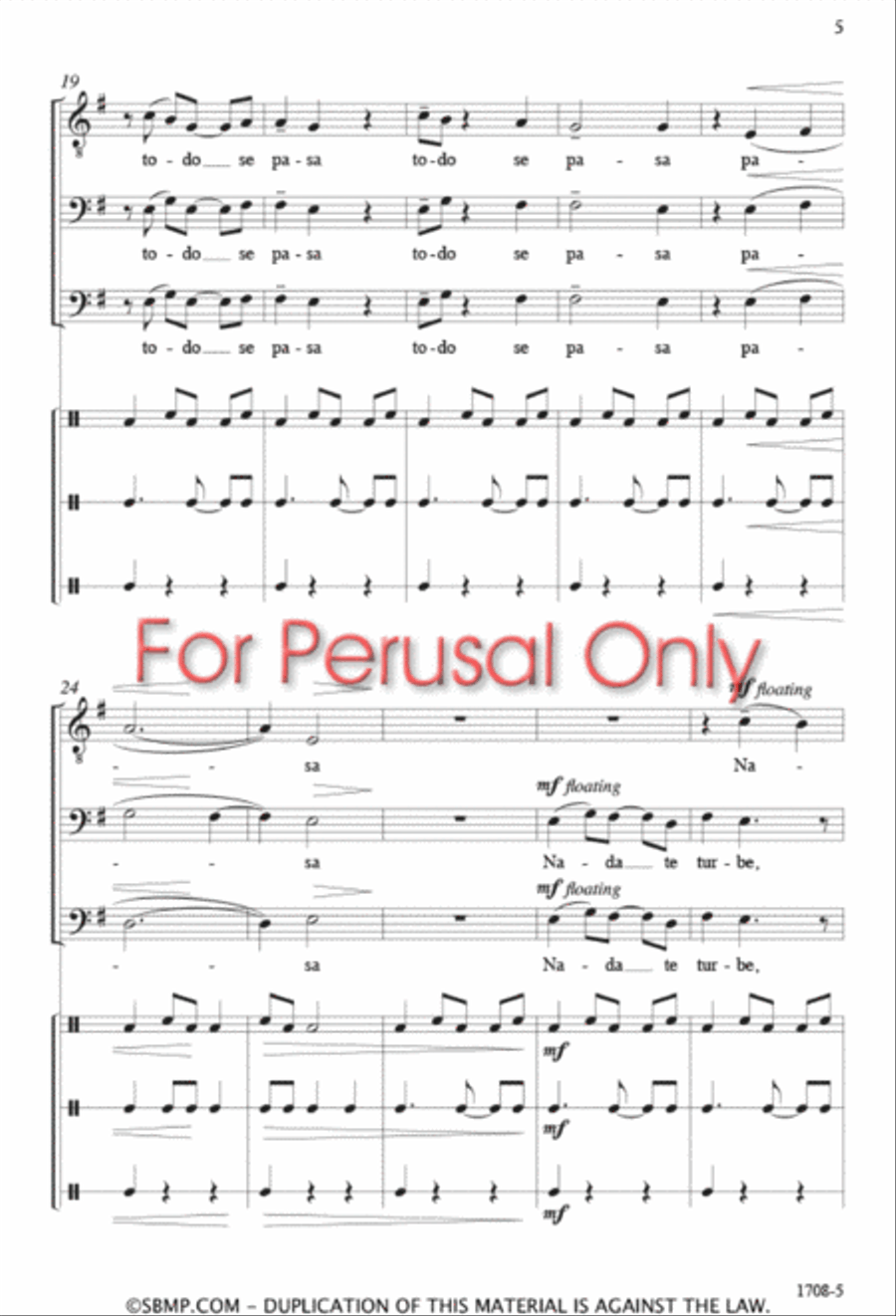 Nada Te Turbe - TBB 3-Part scores gallery preview page 4