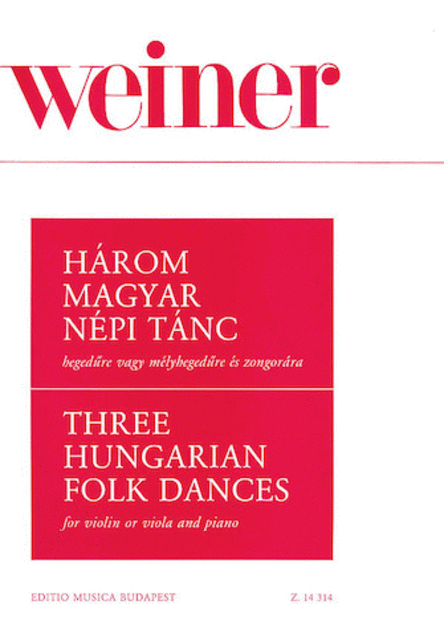 3 Hungarian Folk Dances-vn/pno