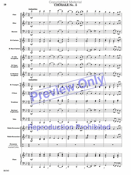 Five Progressive Chorales for Developing Bands image number null