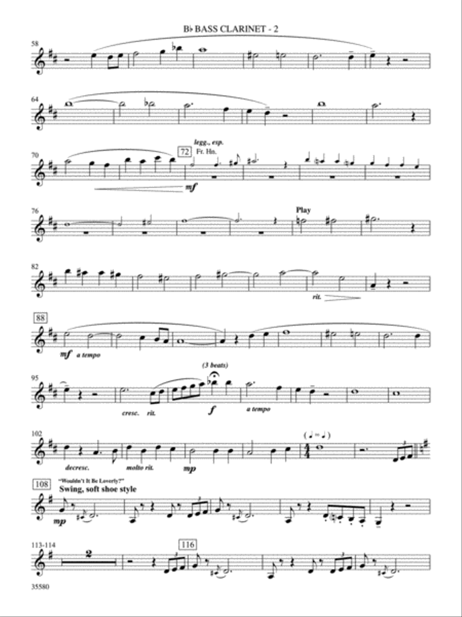 My Fair Lady: B-flat Bass Clarinet Bass Clarinet scores gallery preview page 2
