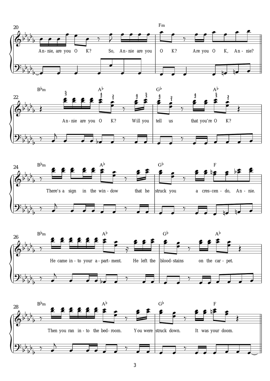 Smooth Criminal Easy Piano scores gallery preview page 3