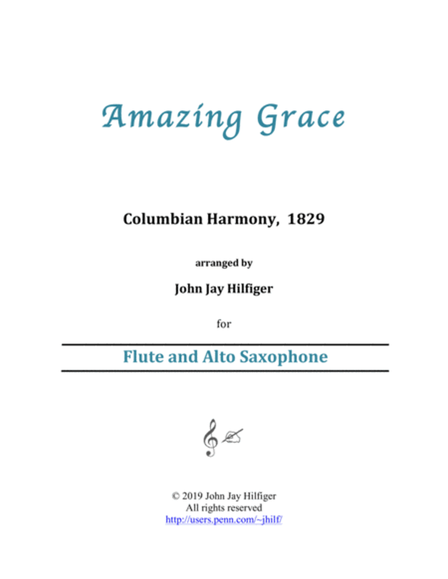 Amazing Grace for Flute and Alto Saxophone image number null