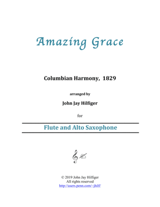 Book cover for Amazing Grace for Flute and Alto Saxophone