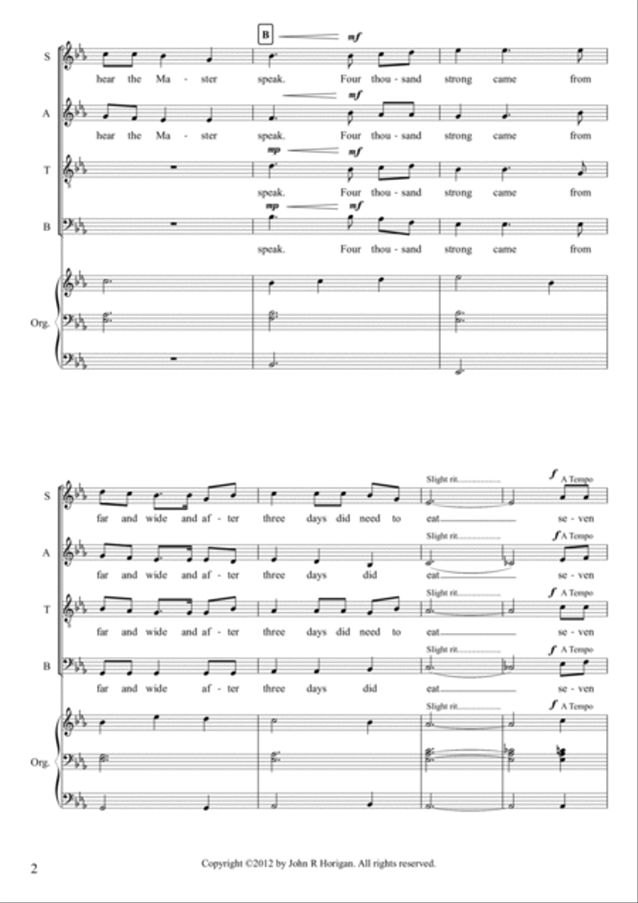 Seven Loaves and Some Fishes 4-Part scores gallery preview page 2