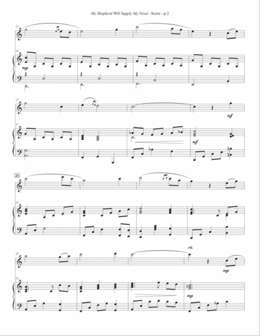 My Shepherd Will Supply My Need (Flute) Flute Solo scores gallery preview page 3
