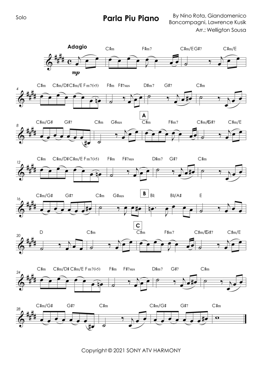Parla Piu Piano Piano scores gallery preview page 1