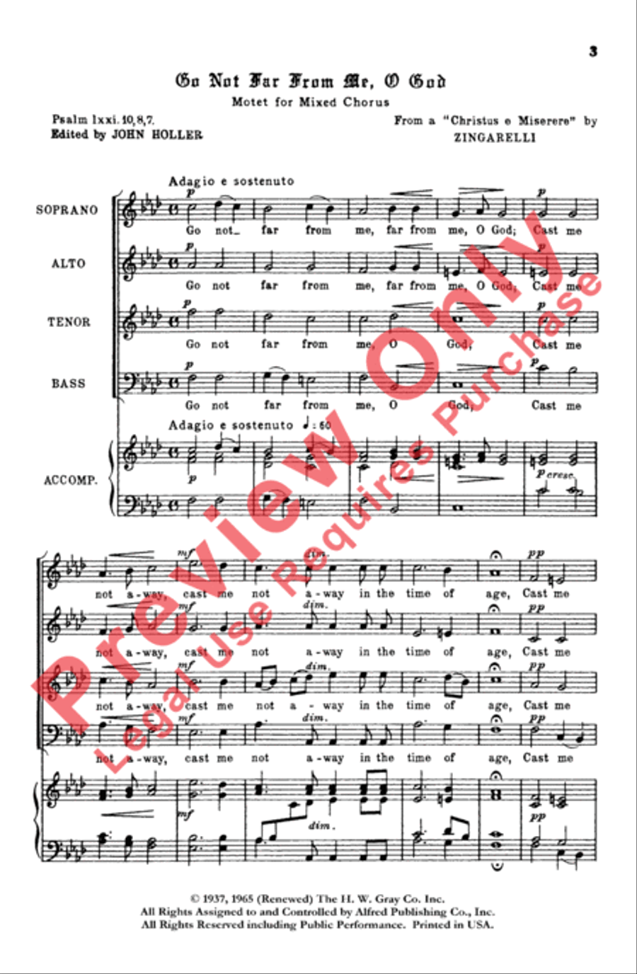 Go Not Far from Me, O God 4-Part scores gallery preview page 2