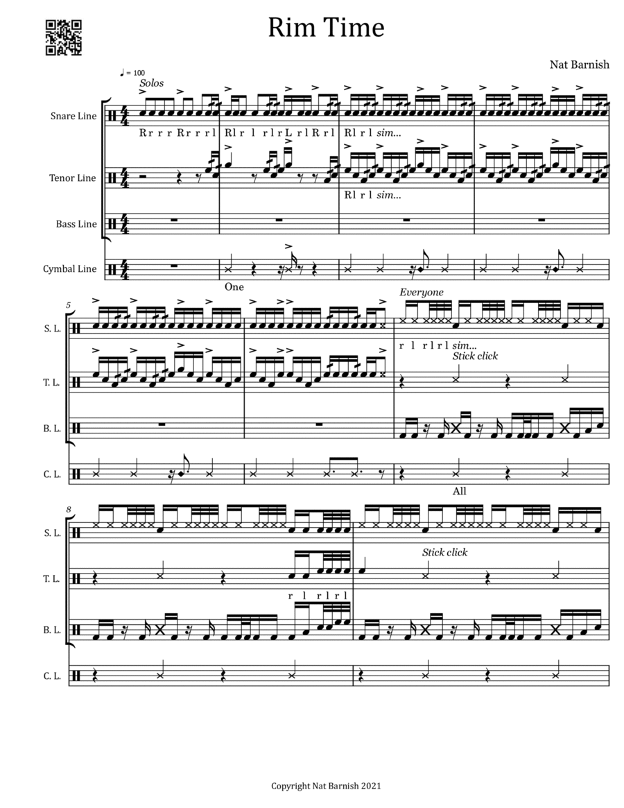 Rim Time Percussion Ensemble scores gallery preview page 1