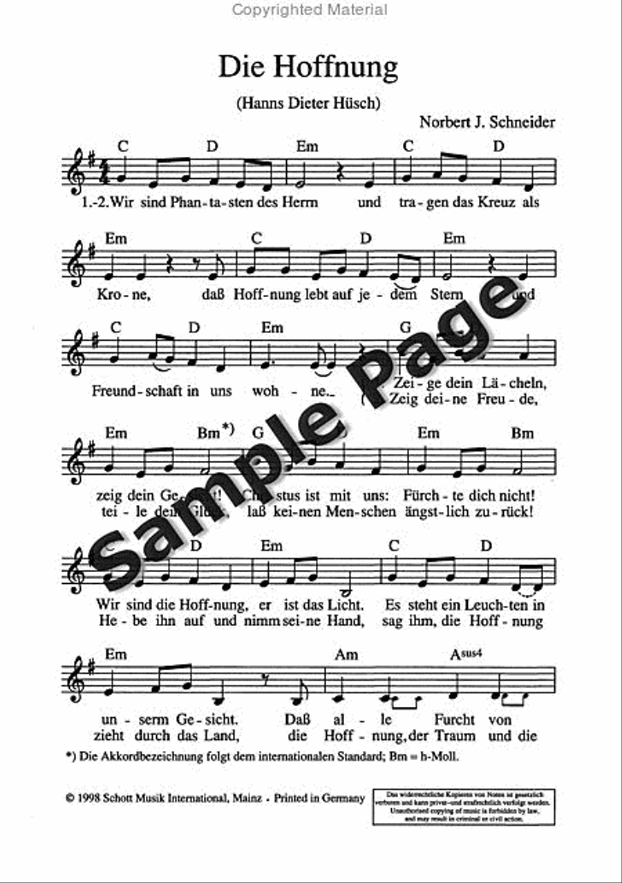 Hoffnung Melody Line Edition 4-Part scores gallery preview page 3