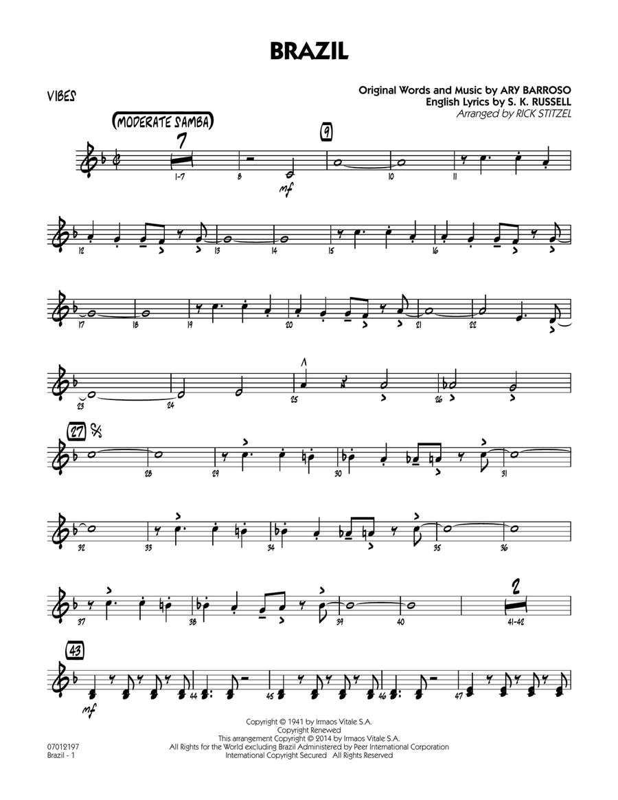 Brazil - Vibes Brazil - Vibes Jazz Ensemble scores gallery preview page 1