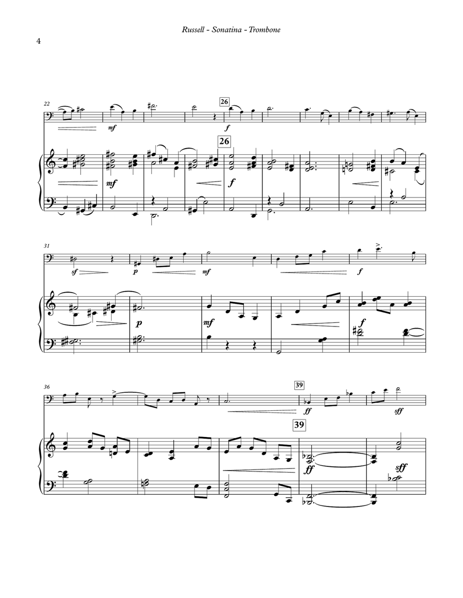 Sonatina for Trombone and Piano Piano scores gallery preview page 4