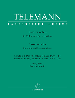 Book cover for Two Sonatas for Violin and Basso continuo