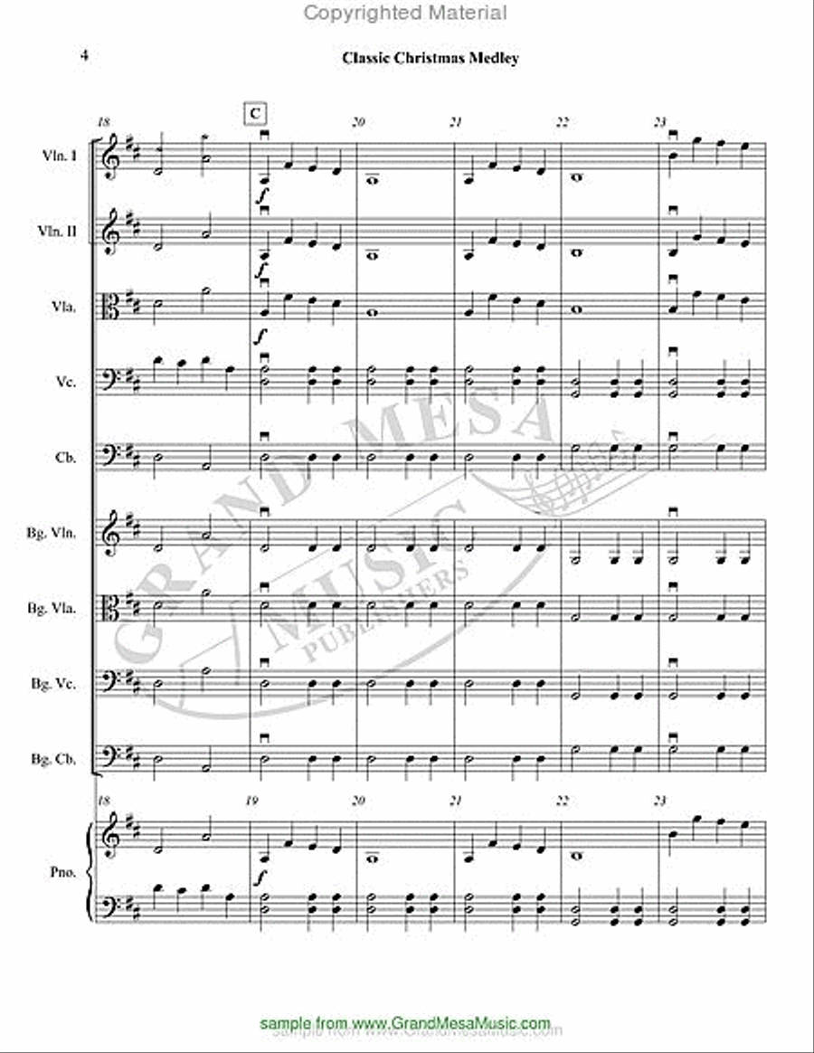 Classic Christmas Medley String Orchestra scores gallery preview page 5