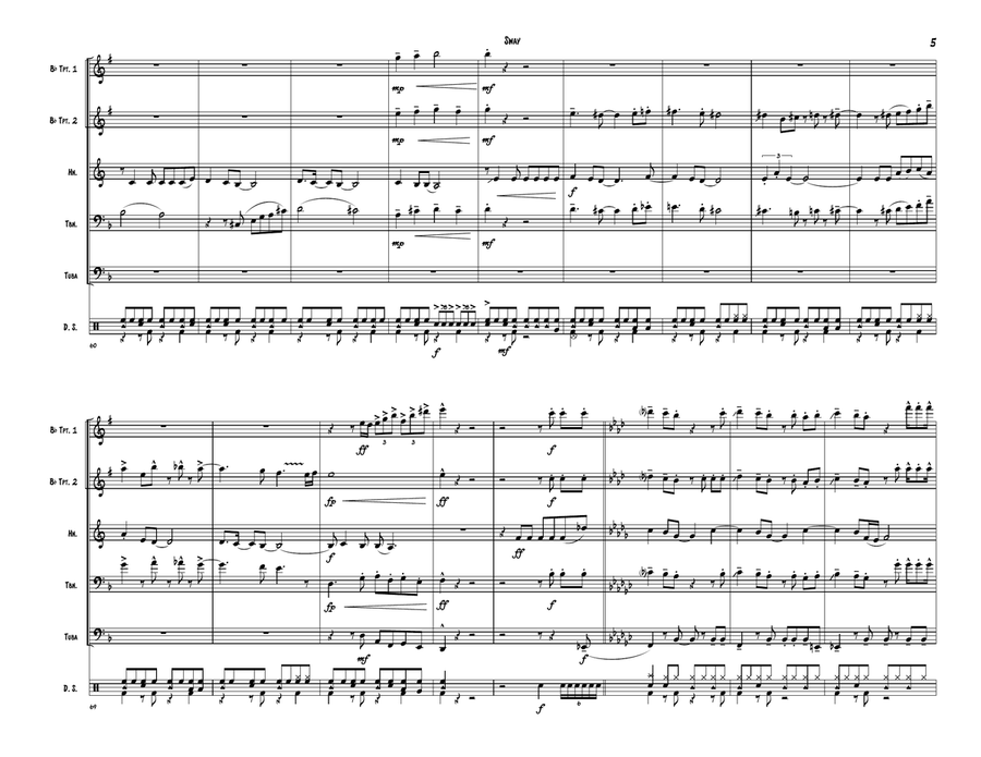 Sway (Quien Sera) Brass Quintet scores gallery preview page 5