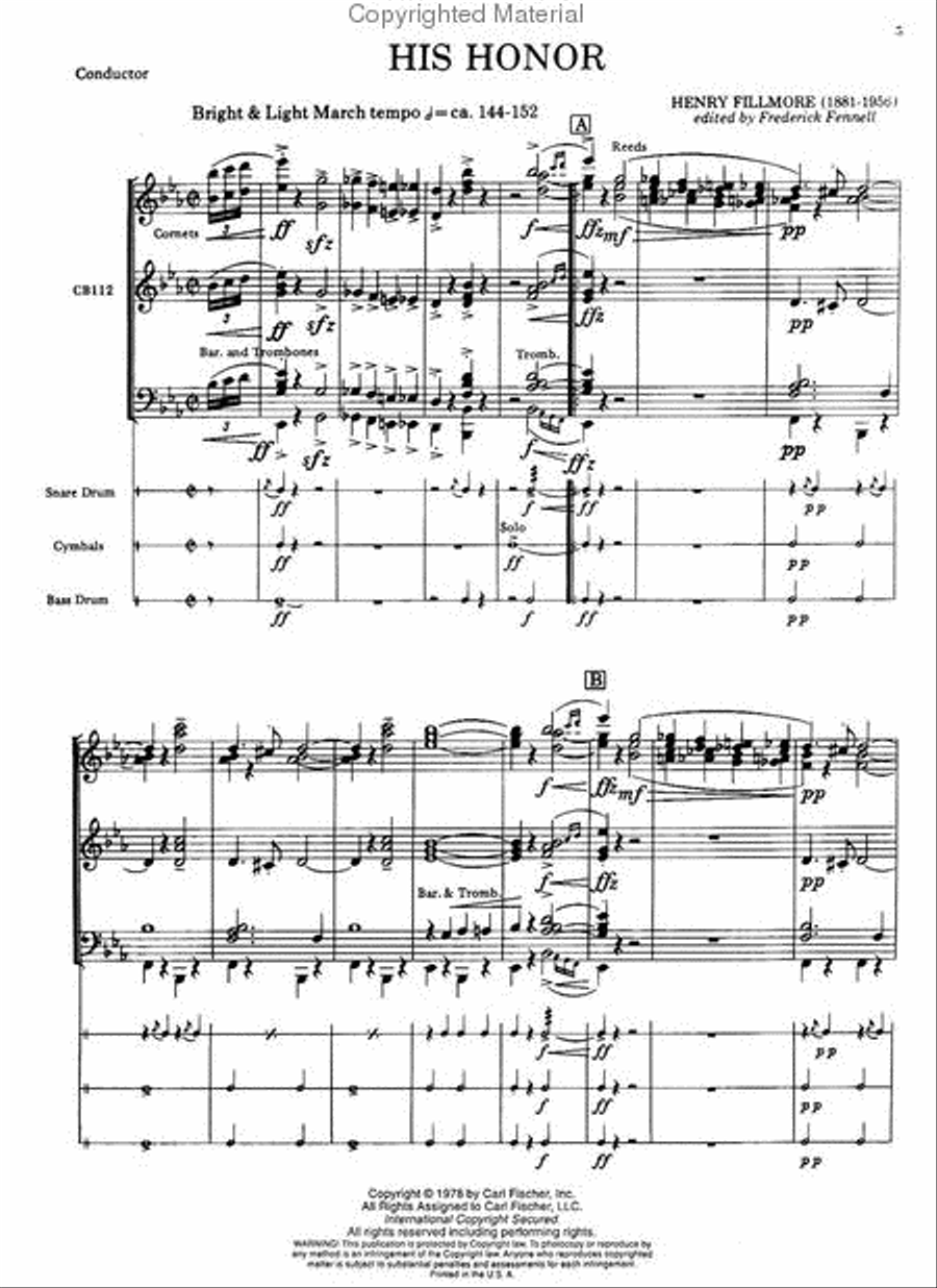 His Honor Concert Band scores gallery preview page 2