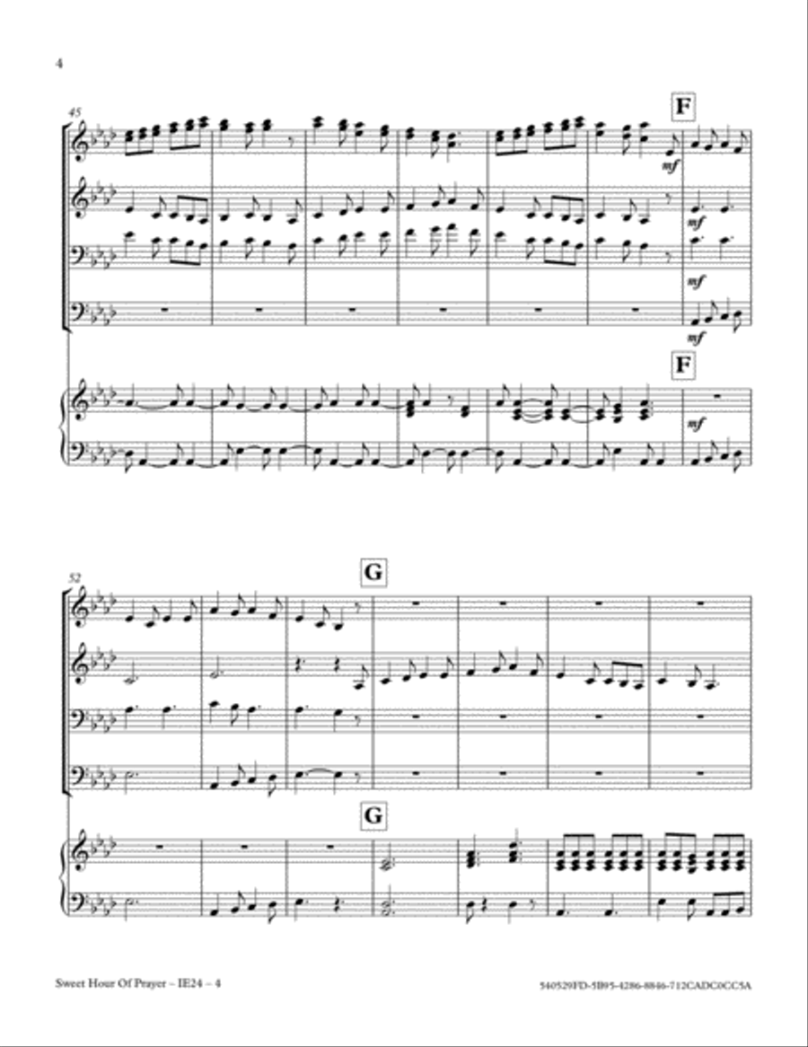 Sweet Hour Of Prayer Small Ensemble scores gallery preview page 4