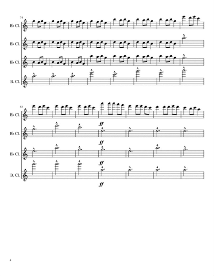 Carol of the Bells Carol of the Bells Woodwind Quartet scores gallery preview page 4