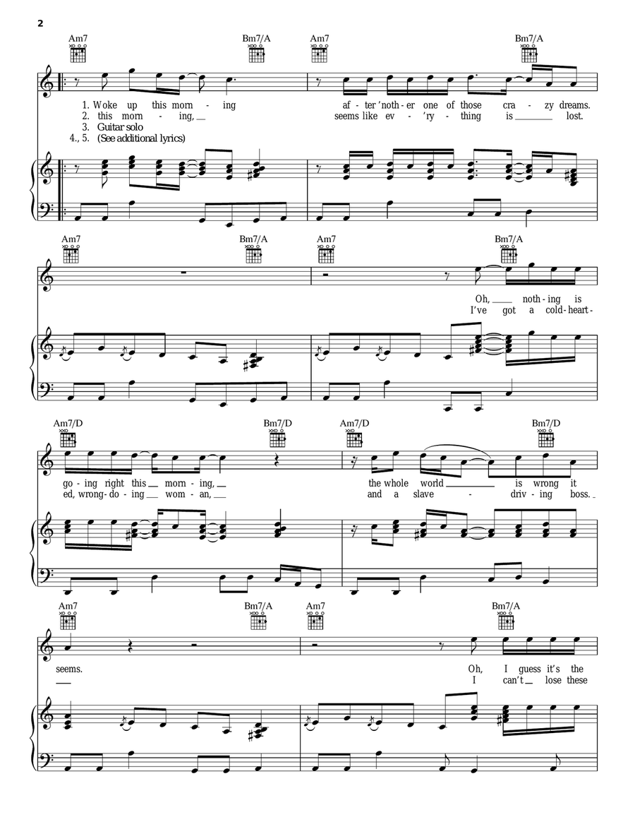 Chains And Things Piano, Vocal, Guitar scores gallery preview page 2