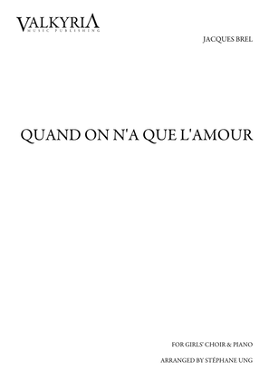 Book cover for Quand On N'a Que L'amour