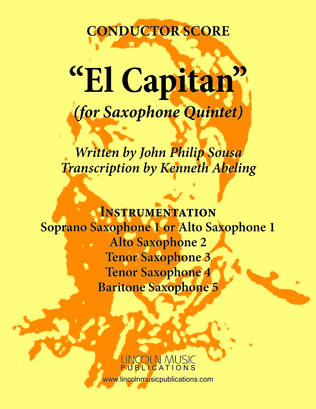 Book cover for March - El Capitan (for Saxophone Quintet SATTB or AATTB)