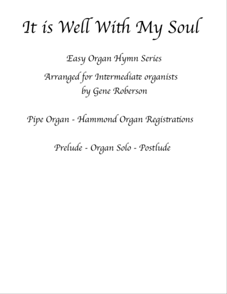 It is Well With My Soul EASY ORGAN Organ Solo scores gallery preview page 1