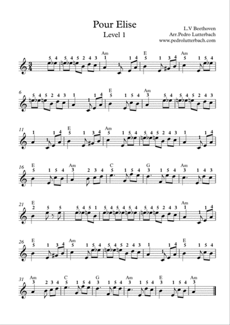 Pour Elise Small Ensemble scores gallery preview page 1