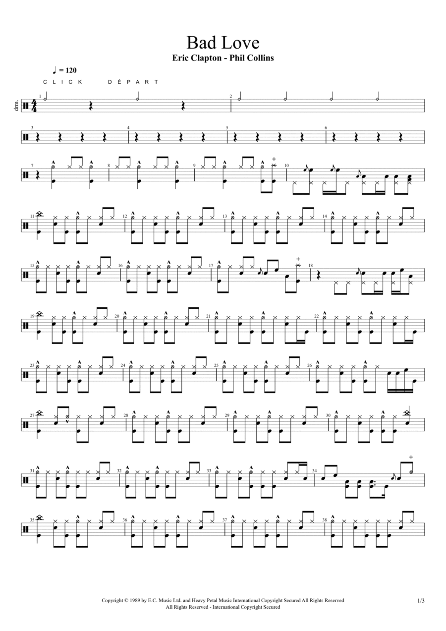 Bad Love Drum Set scores gallery preview page 1