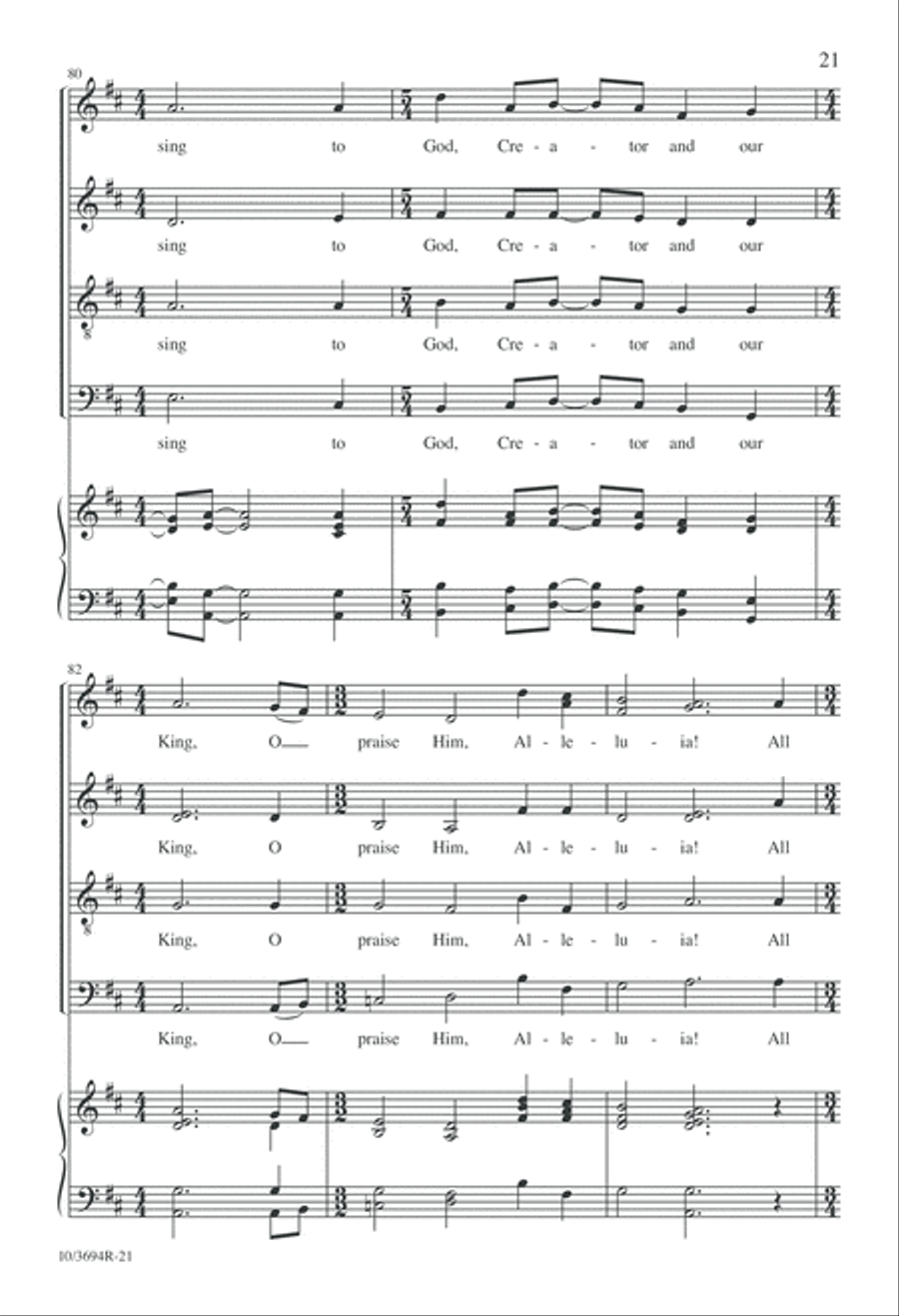 All Creatures, Lift Your Voice and Sing! 4-Part scores gallery preview page 21