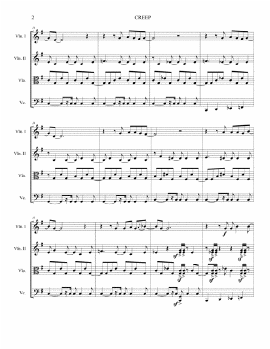 Creep Creep String Quartet scores gallery preview page 2