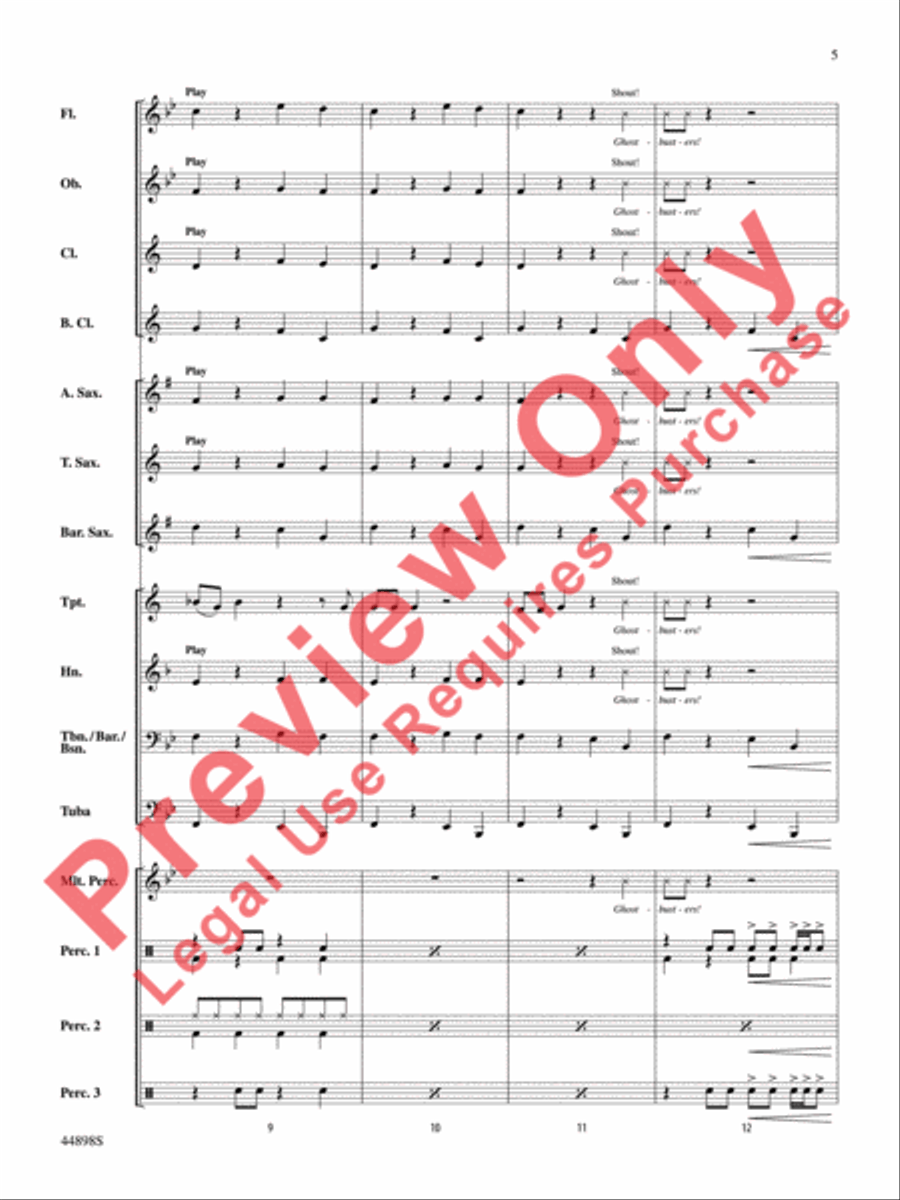 Ghostbusters (from Ghostbusters) Concert Band scores gallery preview page 6