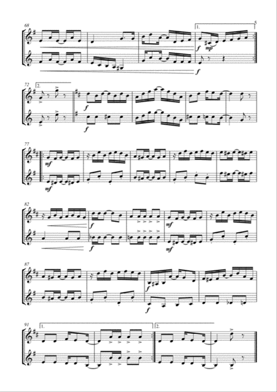The Entertainer. Duet for Horn in Eb and Euphonium in Bb Brass Duet scores gallery preview page 5
