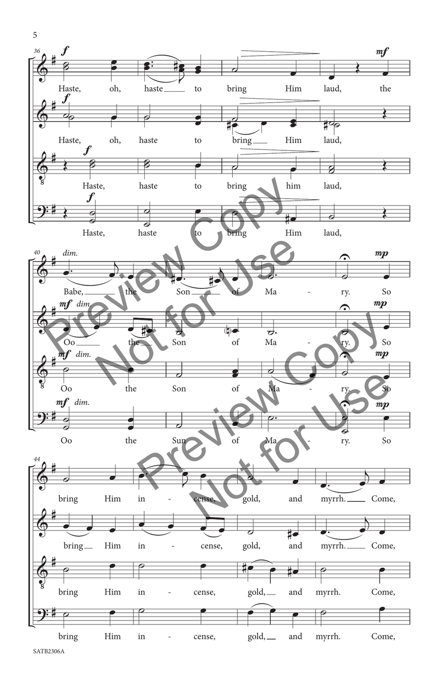 What Child Is This? SATB 4-Part scores gallery preview page 6