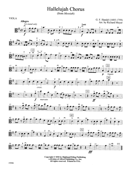 Hallelujah Chorus from Messiah: Viola