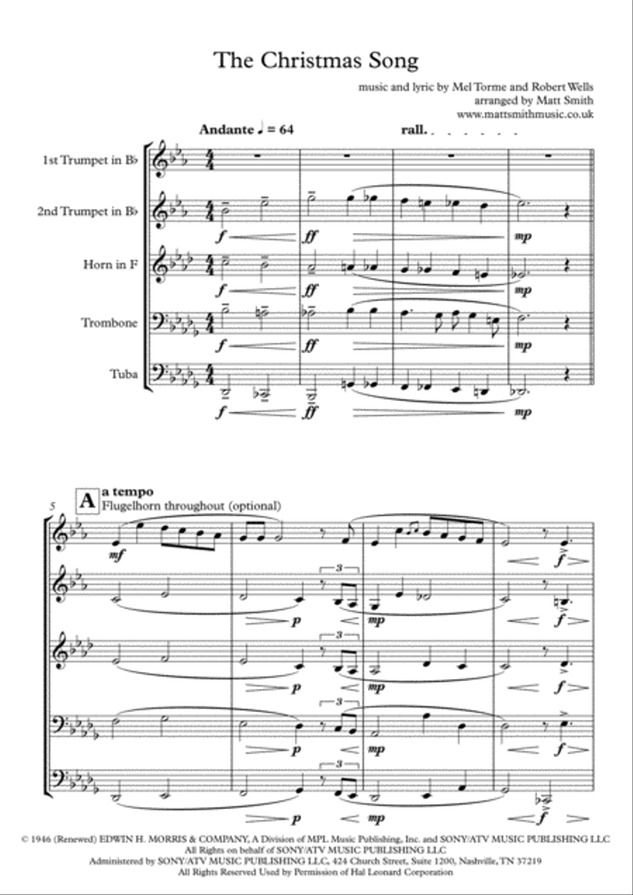 The Christmas Song (Chestnuts Roasting On An Open Fire) Horn scores gallery preview page 2