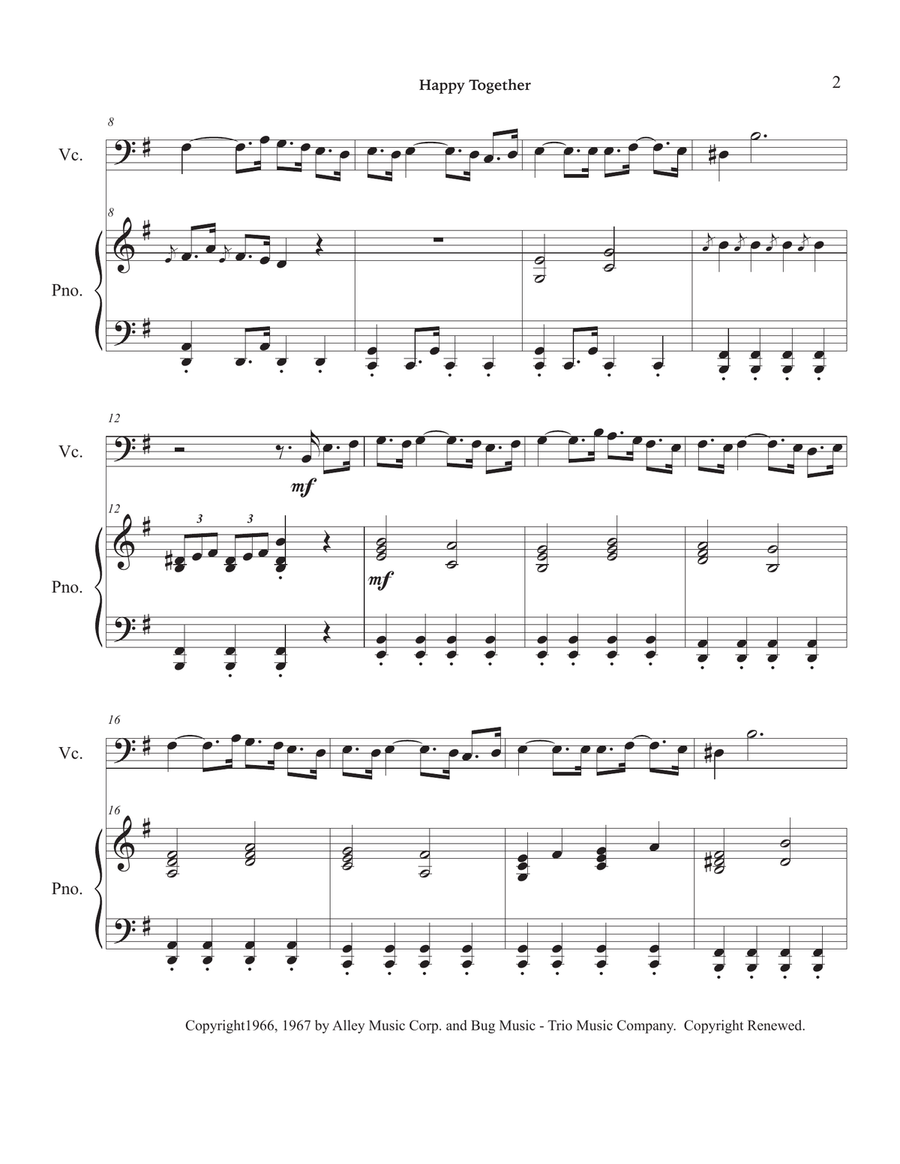 Happy Together Piano scores gallery preview page 6