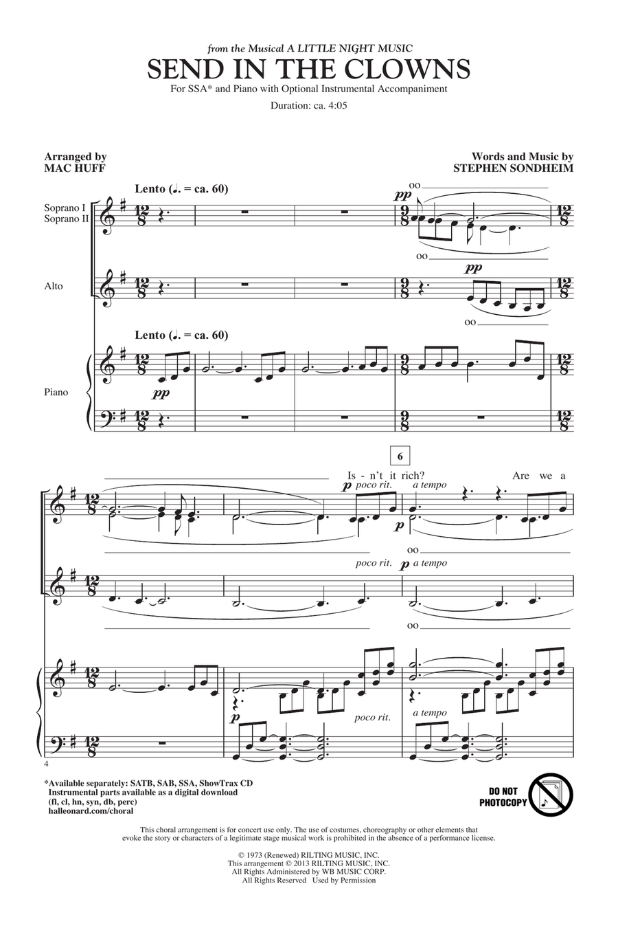 Send In The Clowns SSA scores gallery preview page 1