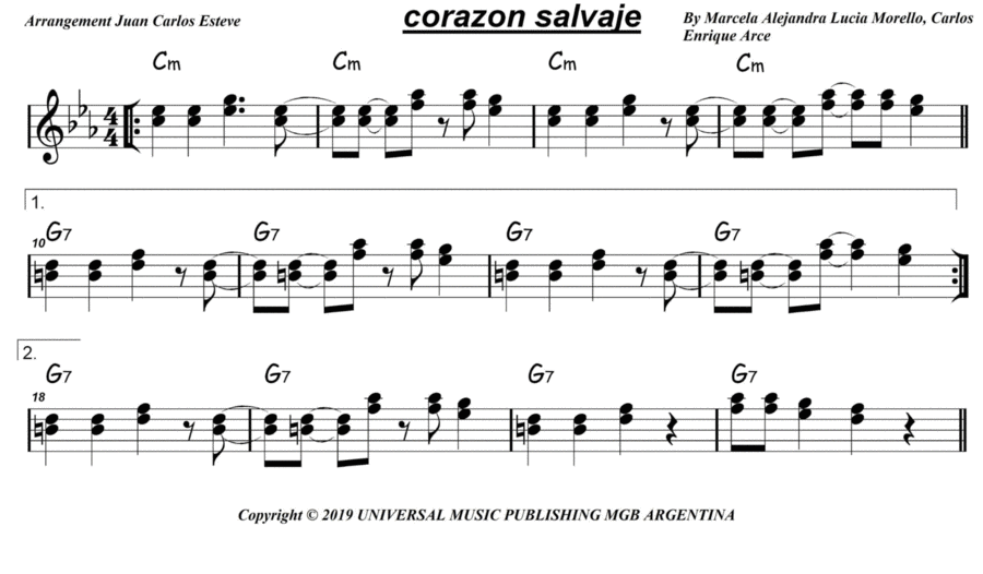 Corazon Salvaje Easy Piano scores gallery preview page 1