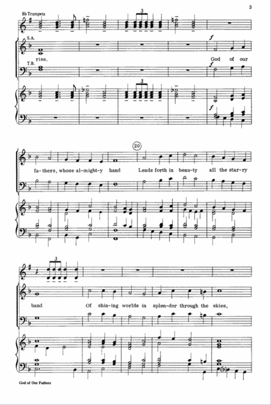 God of Our Fathers God of Our Fathers 4-Part scores gallery preview page 3