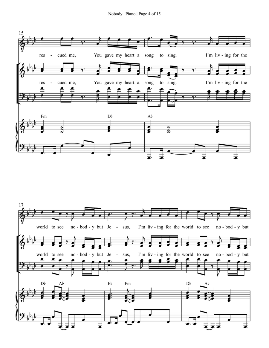 Nobody Nobody 4-Part scores gallery preview page 5